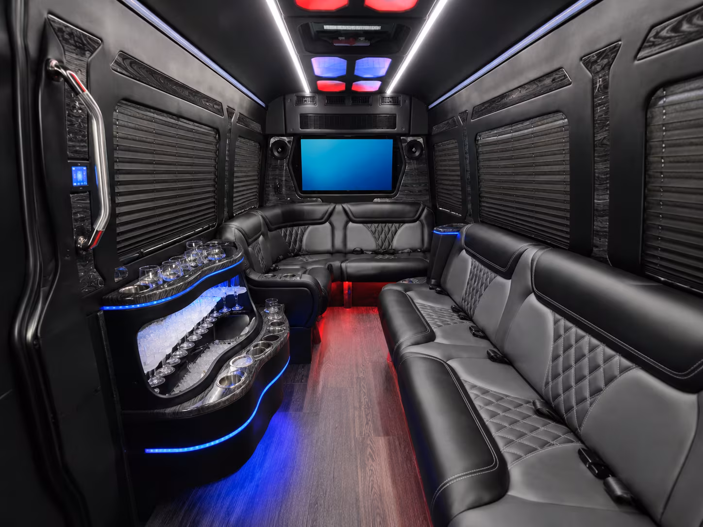 ann arbor 40 passenger party bus interior