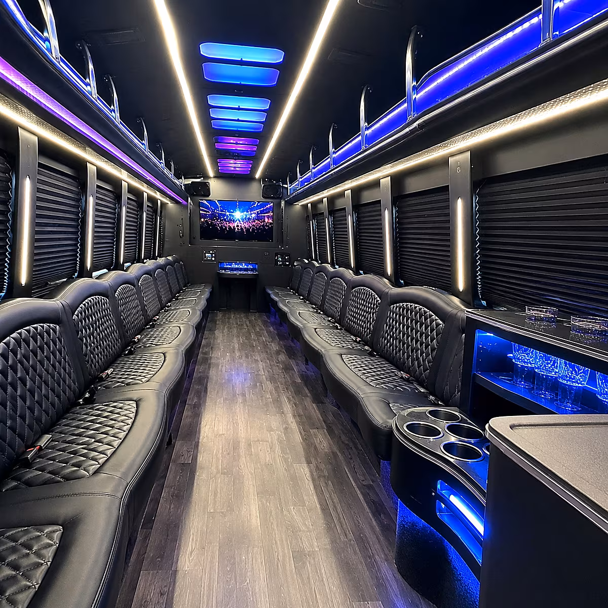 ann arbor party bus rental interior