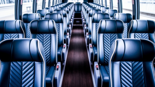 ann arbor 50 passenger charter bus inside