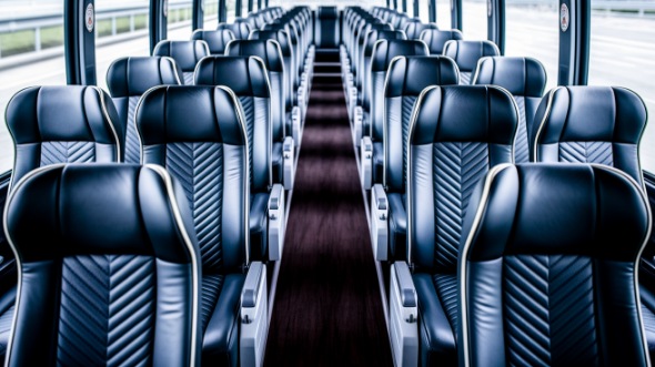 ann arbor 55 passenger charter bus inside